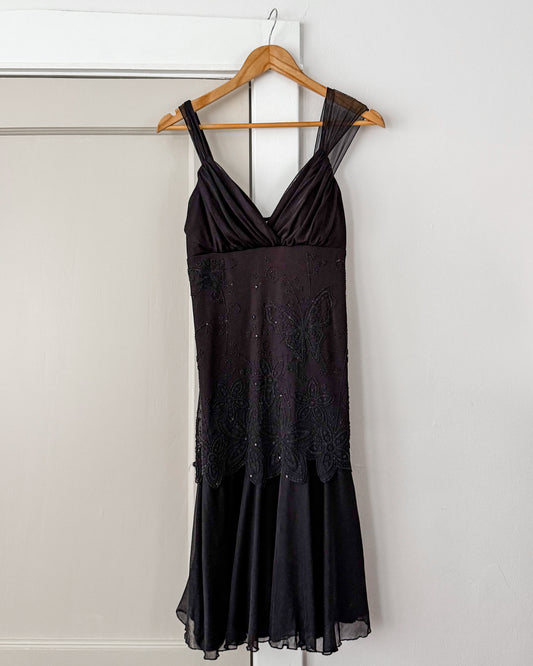 Celavie Beaded Black Dress