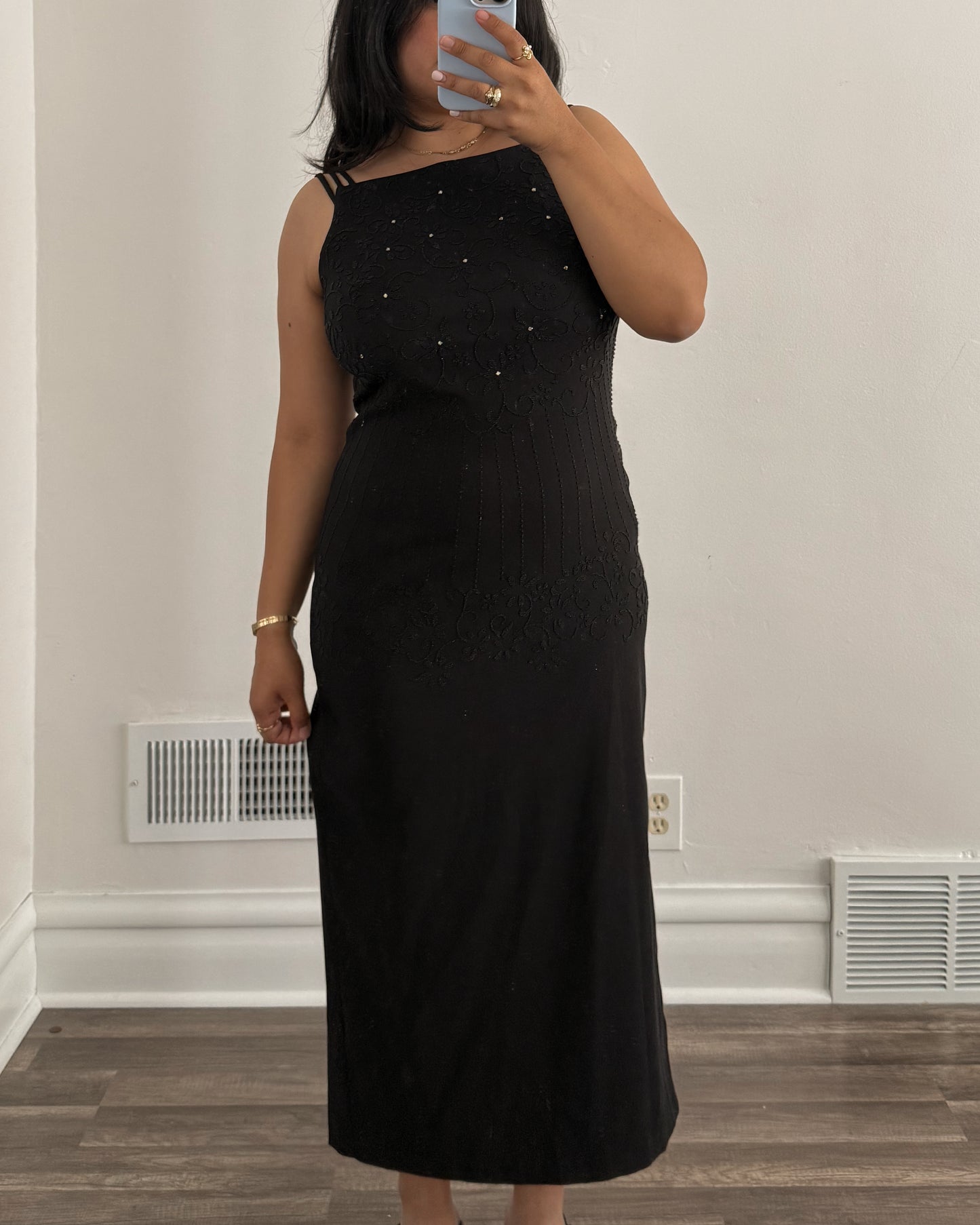 Vintage Black Beaded Dress