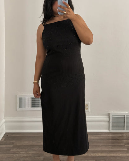 Vintage Black Beaded Dress