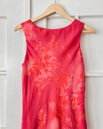 Hot Pink Floral Midi Dress