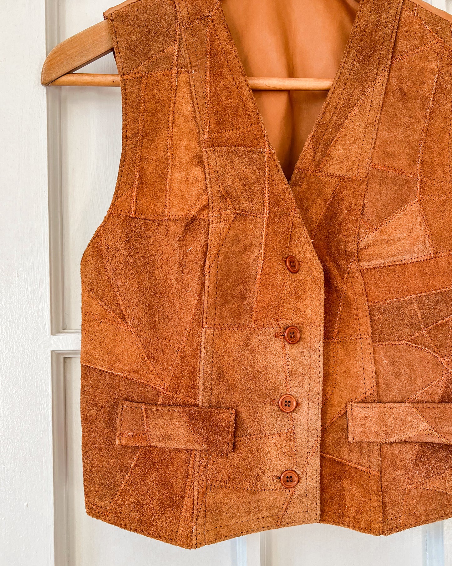 Suede Leather Stitch Vest