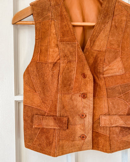 Suede Leather Stitch Vest