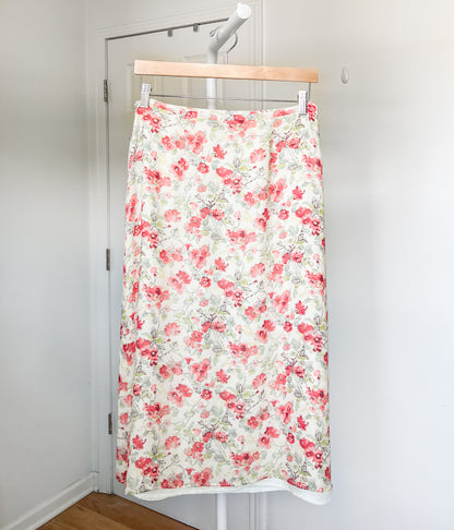 Silk Floral Maxi Skirt