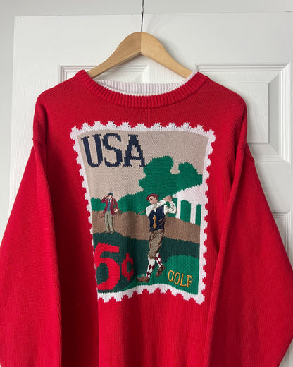 Golf Stamp Knitted Sweater