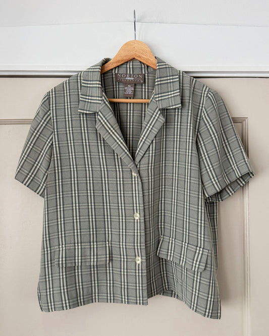 Vintage Cropped Plaid Shirt