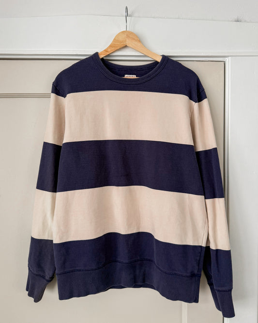 Blue and White Striped Long Sleeve Shirt
