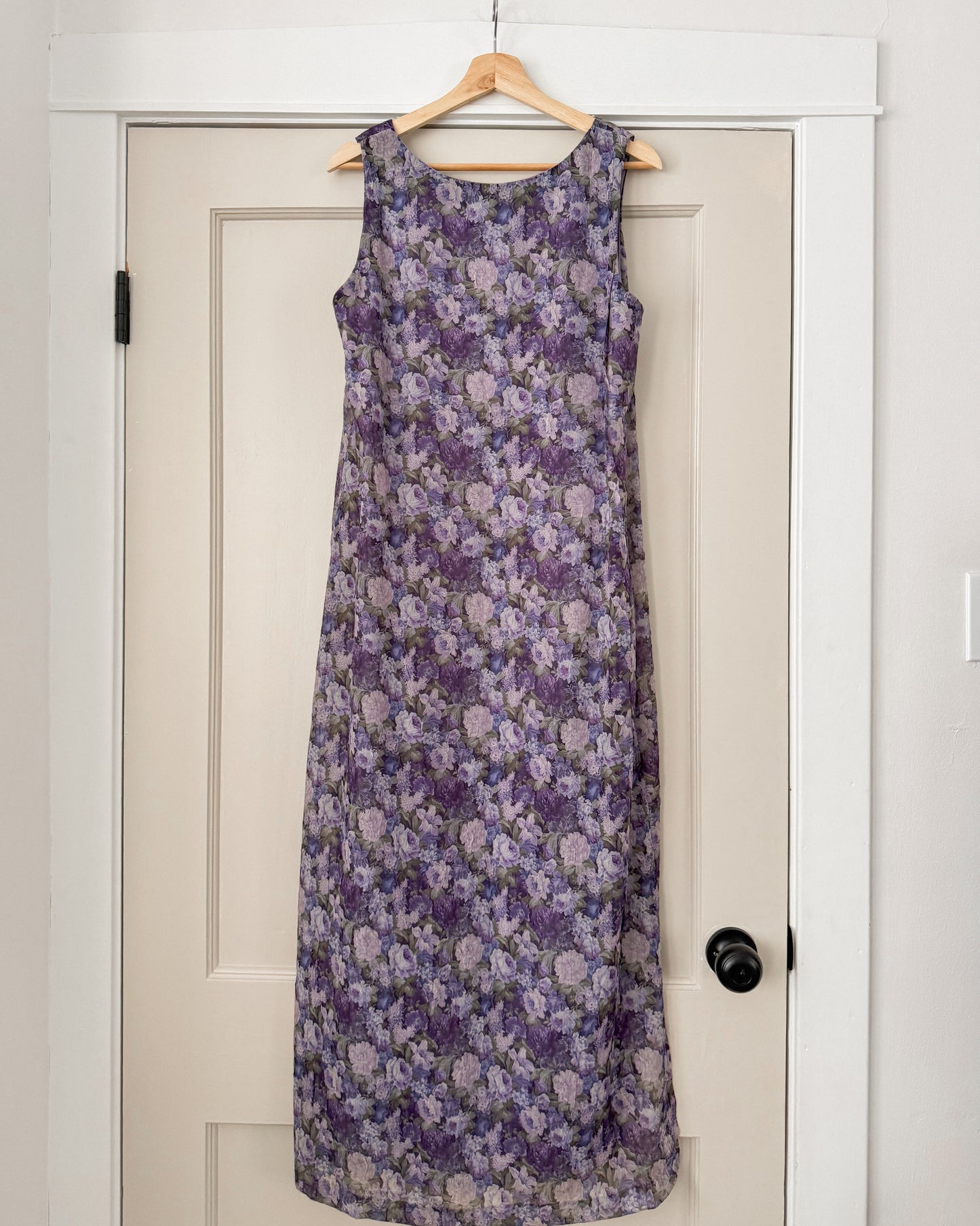 Vintage Purple Floral Maxi Dress