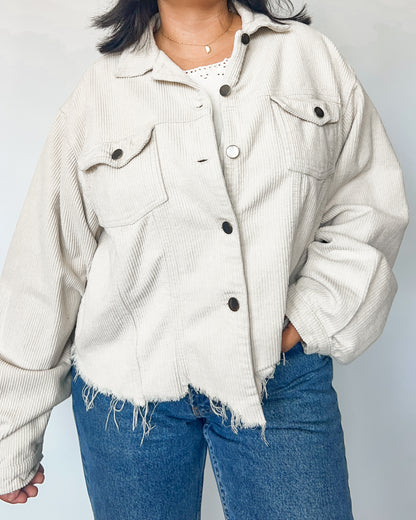 POL Cream Corduroy Jacket