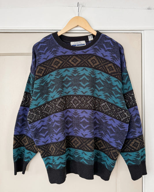 Vintage Geometric Knitted Sweater