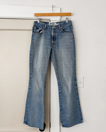 Express Blues Low Rise Wide Leg Jeans