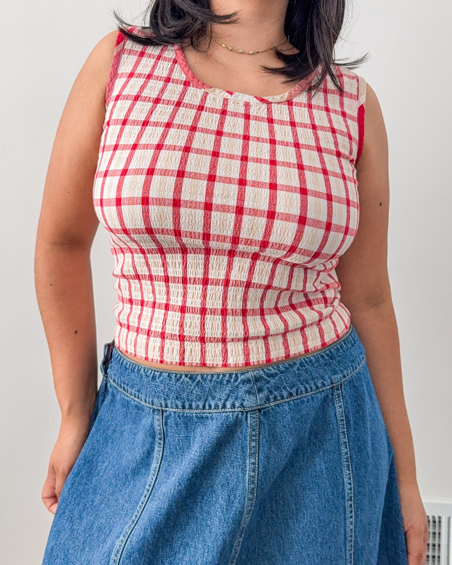 Gingham Sleeveless Top
