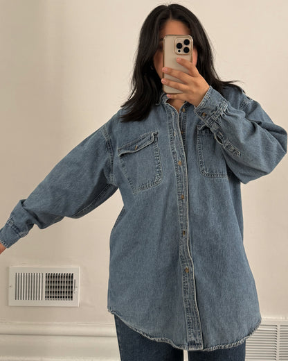 Denim Long Sleeve Button Up Shirt