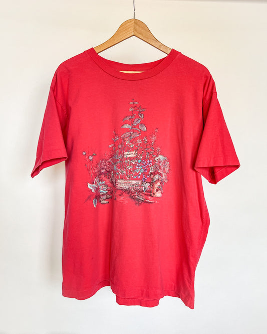 Pink Garden Gaphic T Shirt