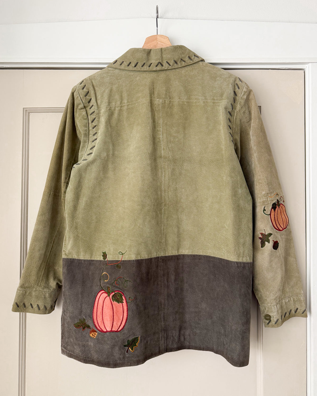 Fall Pumpkin Leather Jacket