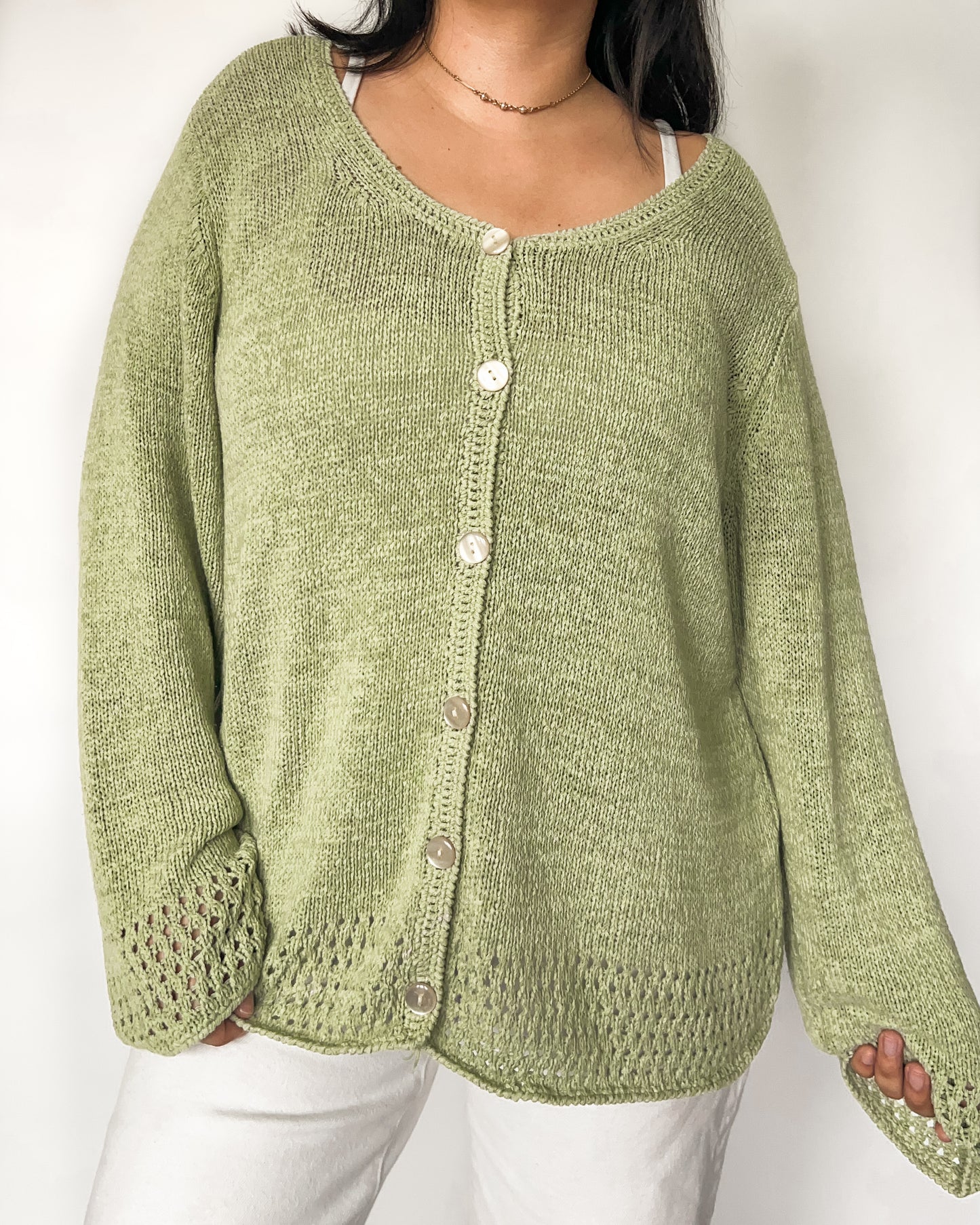Green Knitted Cardigan