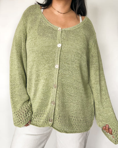 Green Knitted Cardigan