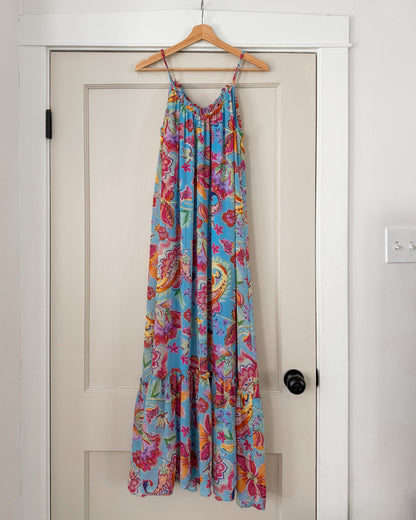 Blue Floral Maxi Dress