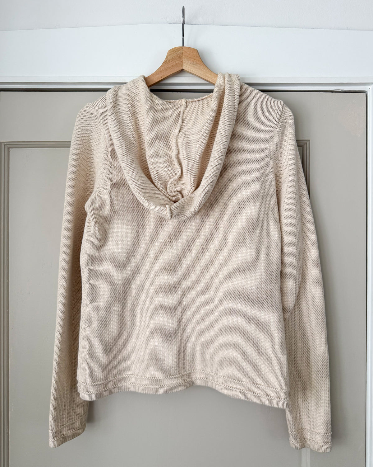 Cream Knitted Hoodie