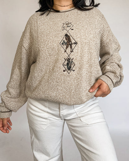 Golf Embroidered Knitted Sweater