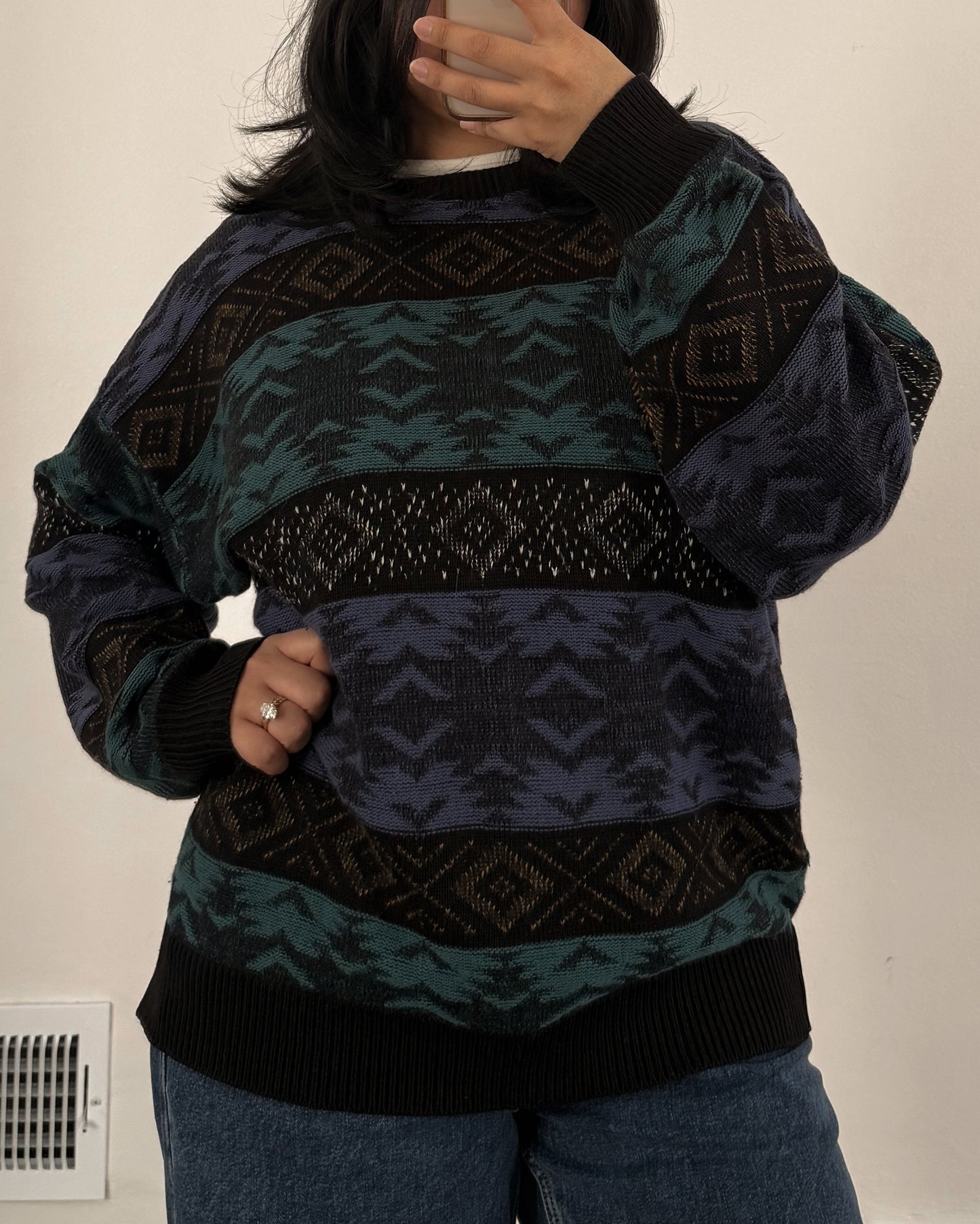 Vintage Geometric Knitted Sweater