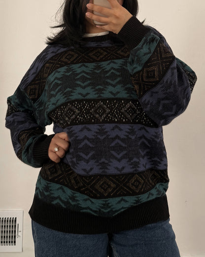 Vintage Geometric Knitted Sweater
