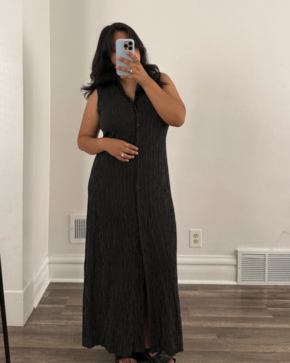 Striped Collared Maxi Dress