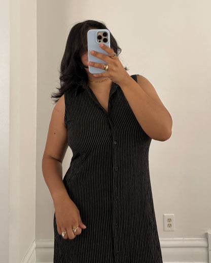 Striped Collared Maxi Dress