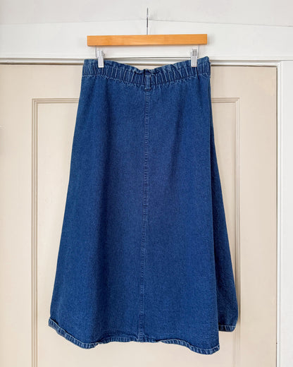 Vintage Denim Skirt Mixed Buttons