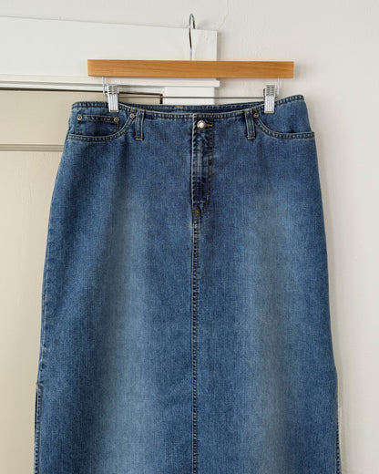 Faded Glory Denim Maxi Skirt W34”