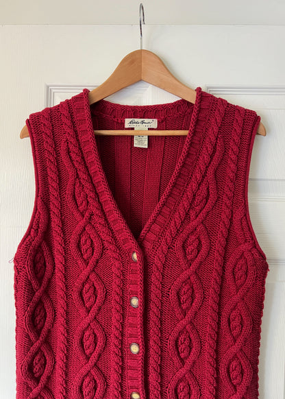 Eddie Bauer Red Knitted Vest