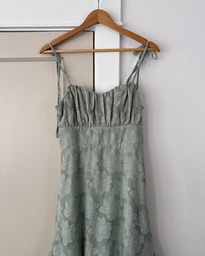 Lulus Sage Green Tie Dress