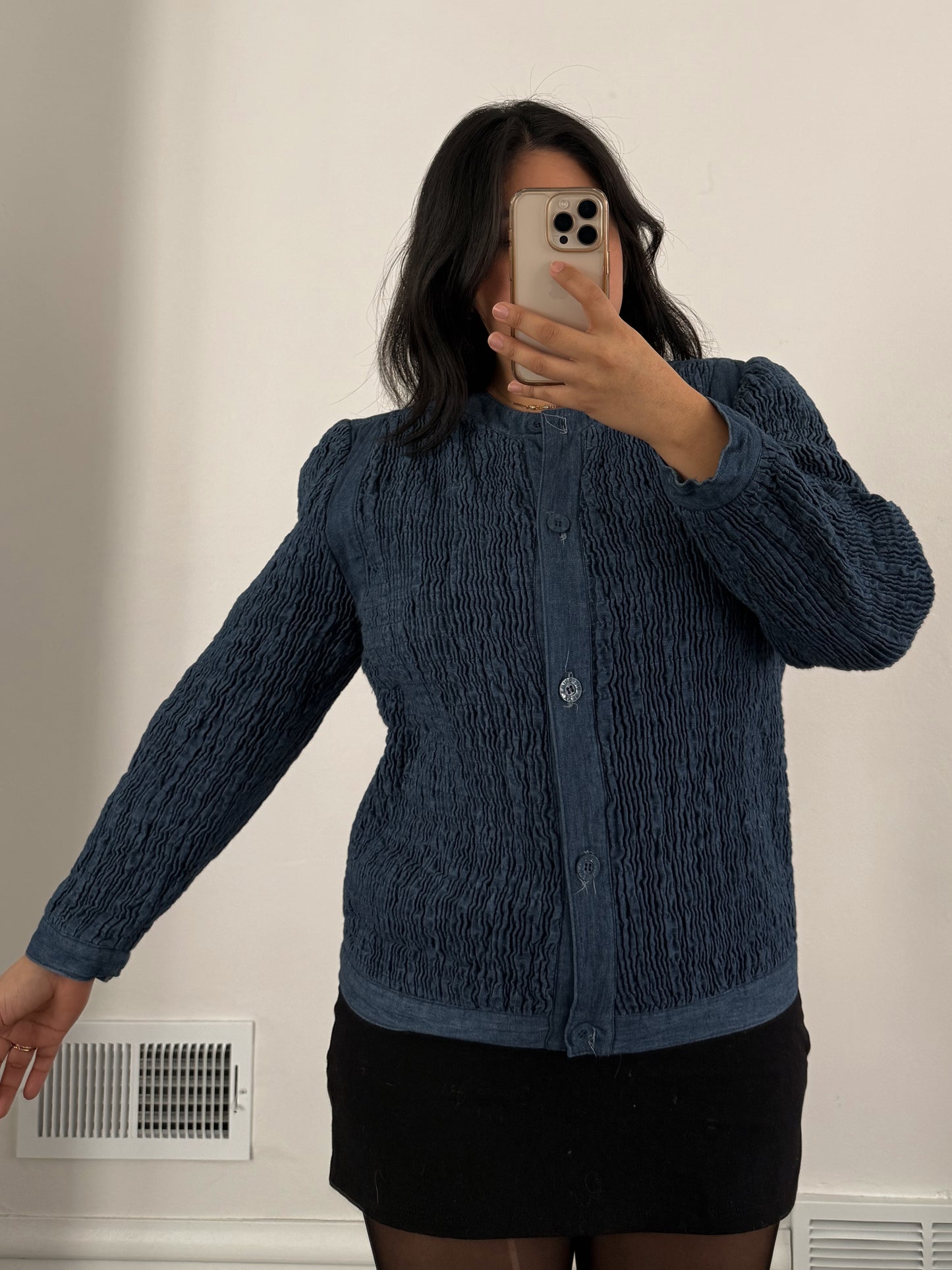 Bis Bis Crinkled Denim Jacket