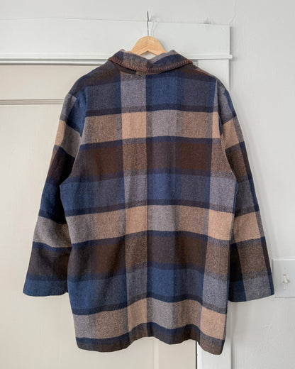 Plaid Wool Blend Coat