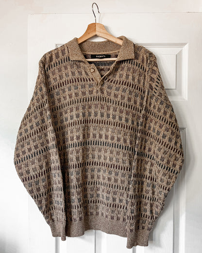 Bachrach Patterned Knitted Henley