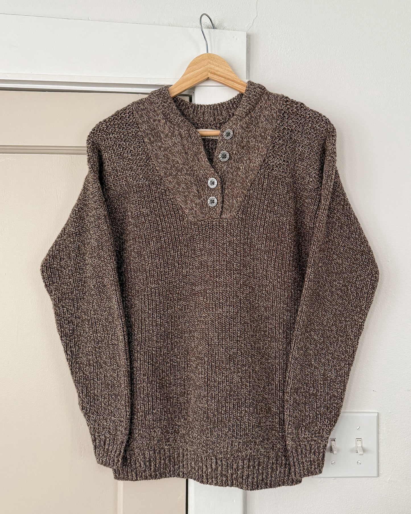 Vintage Knitted Henley Sweater