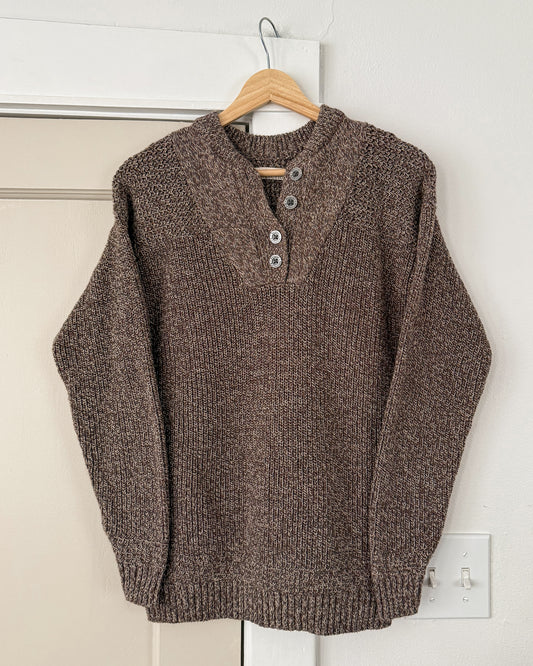 Vintage Knitted Henley Sweater