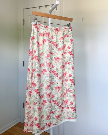 Silk Floral Maxi Skirt