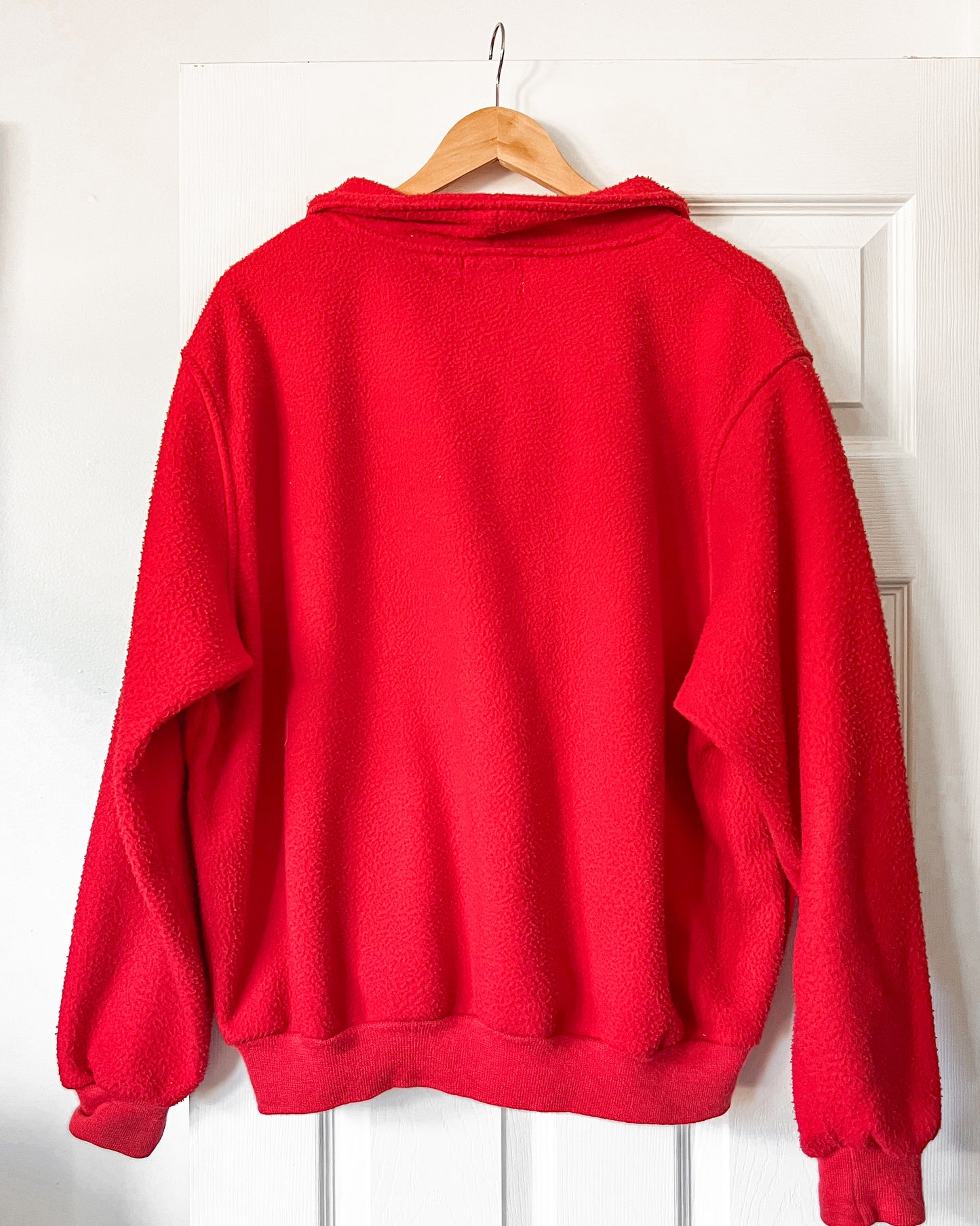 Red Fleece Quarter Zip Sweater