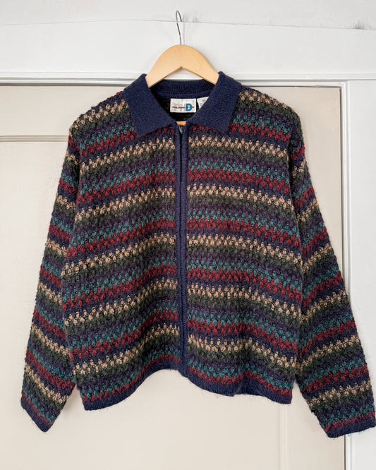 Paul Harris Striped Zip Up Sweater