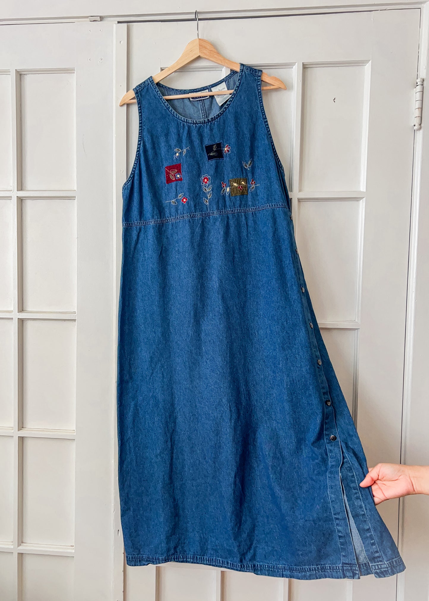 Denim Embroidered Dress