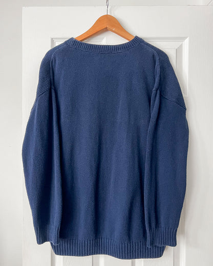 Navy American Flag Graphic Knitted Sweater