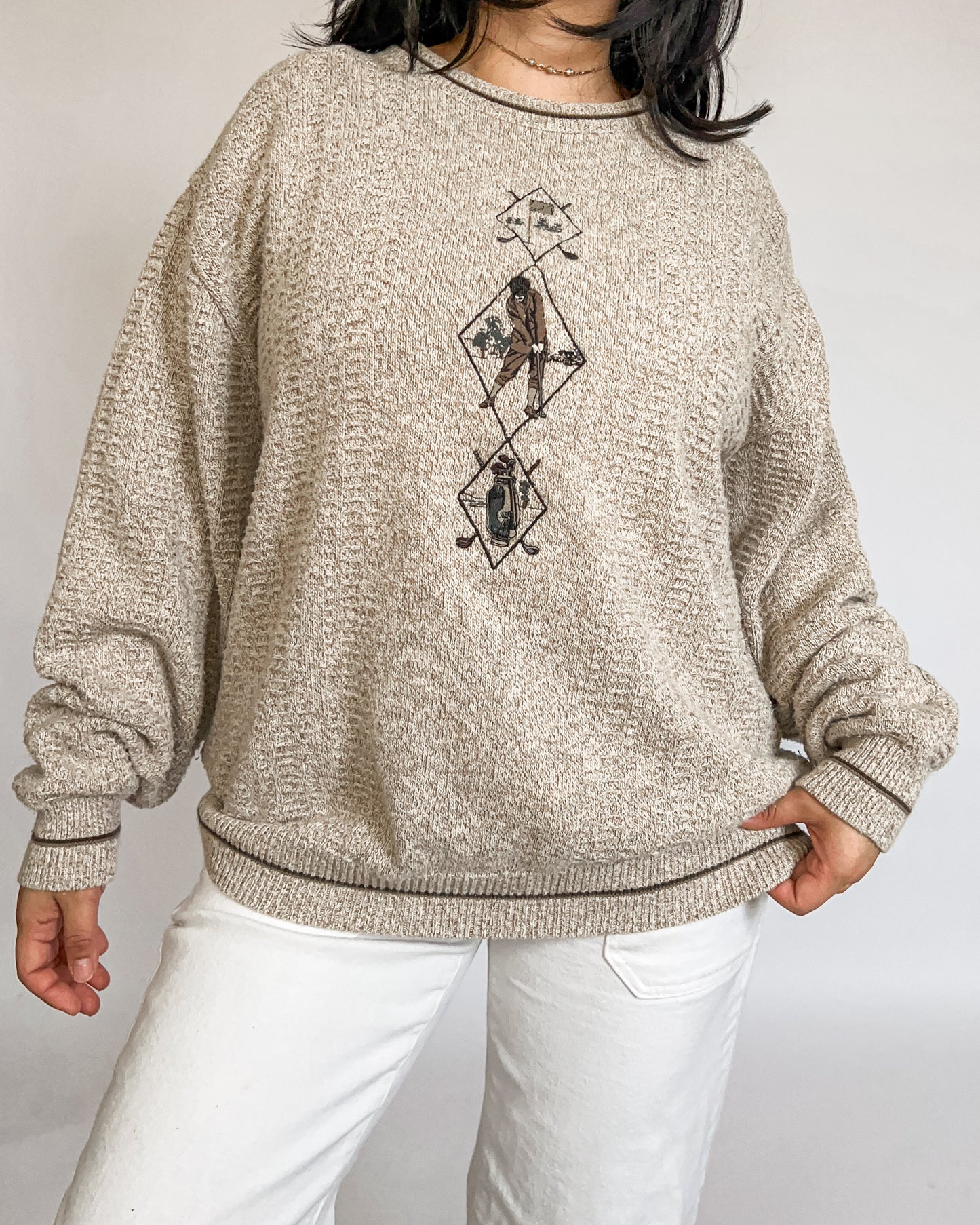 Golf Embroidered Knitted Sweater