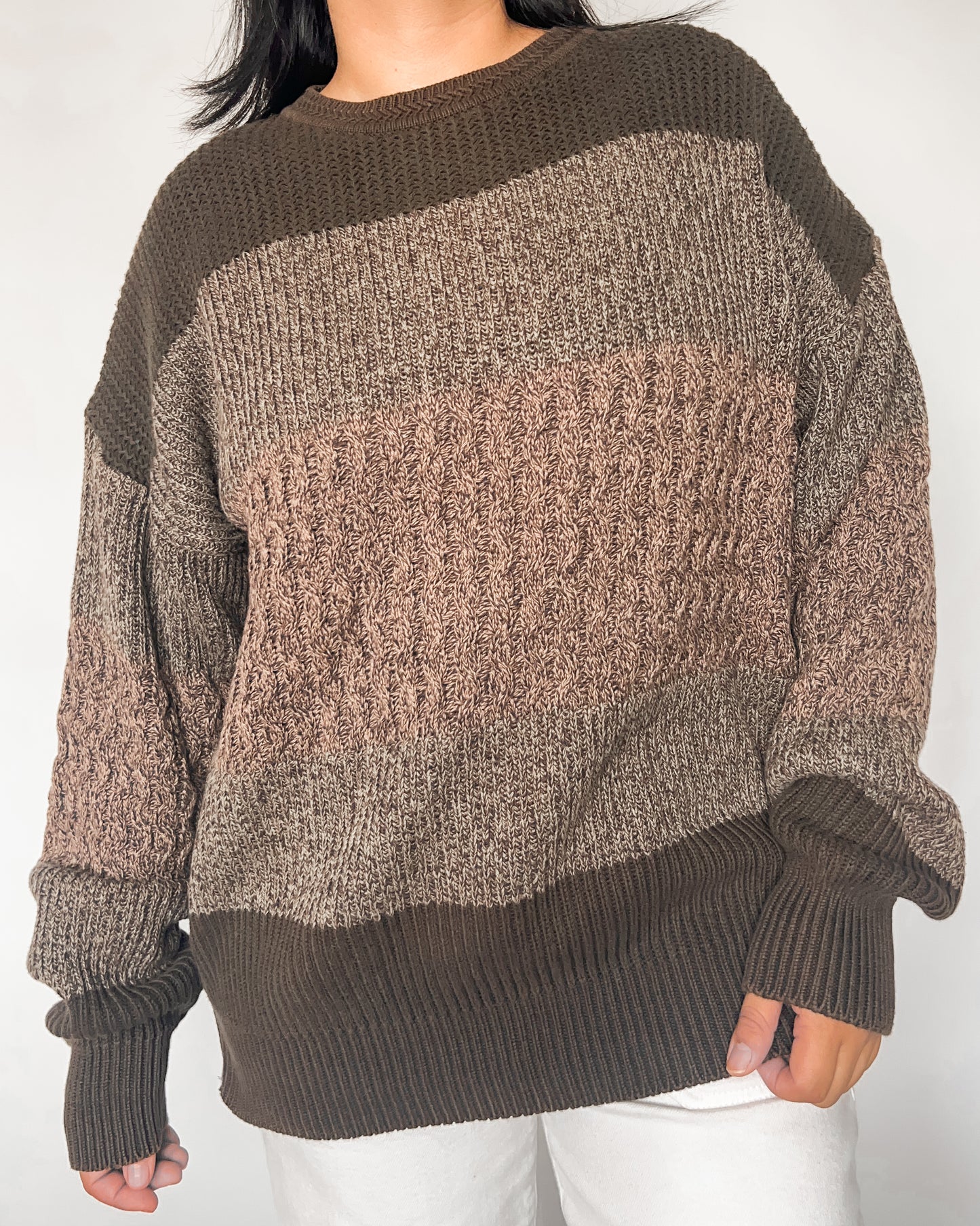 Colorblock Textured Knitted Sweater