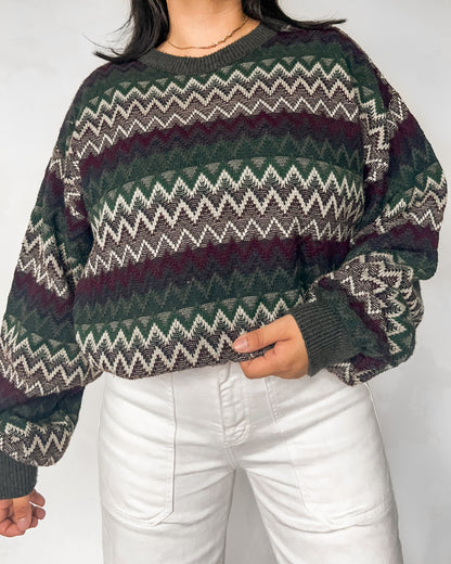 Zigzag Patterned Knitted Sweater