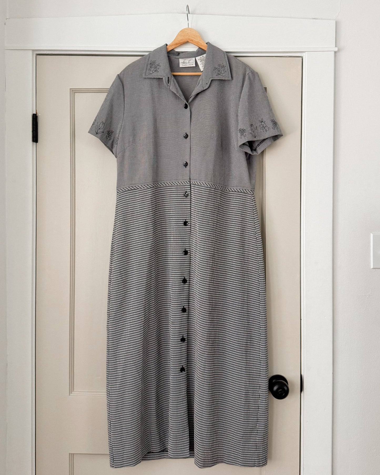 Vintage Black Button Maxi Dress