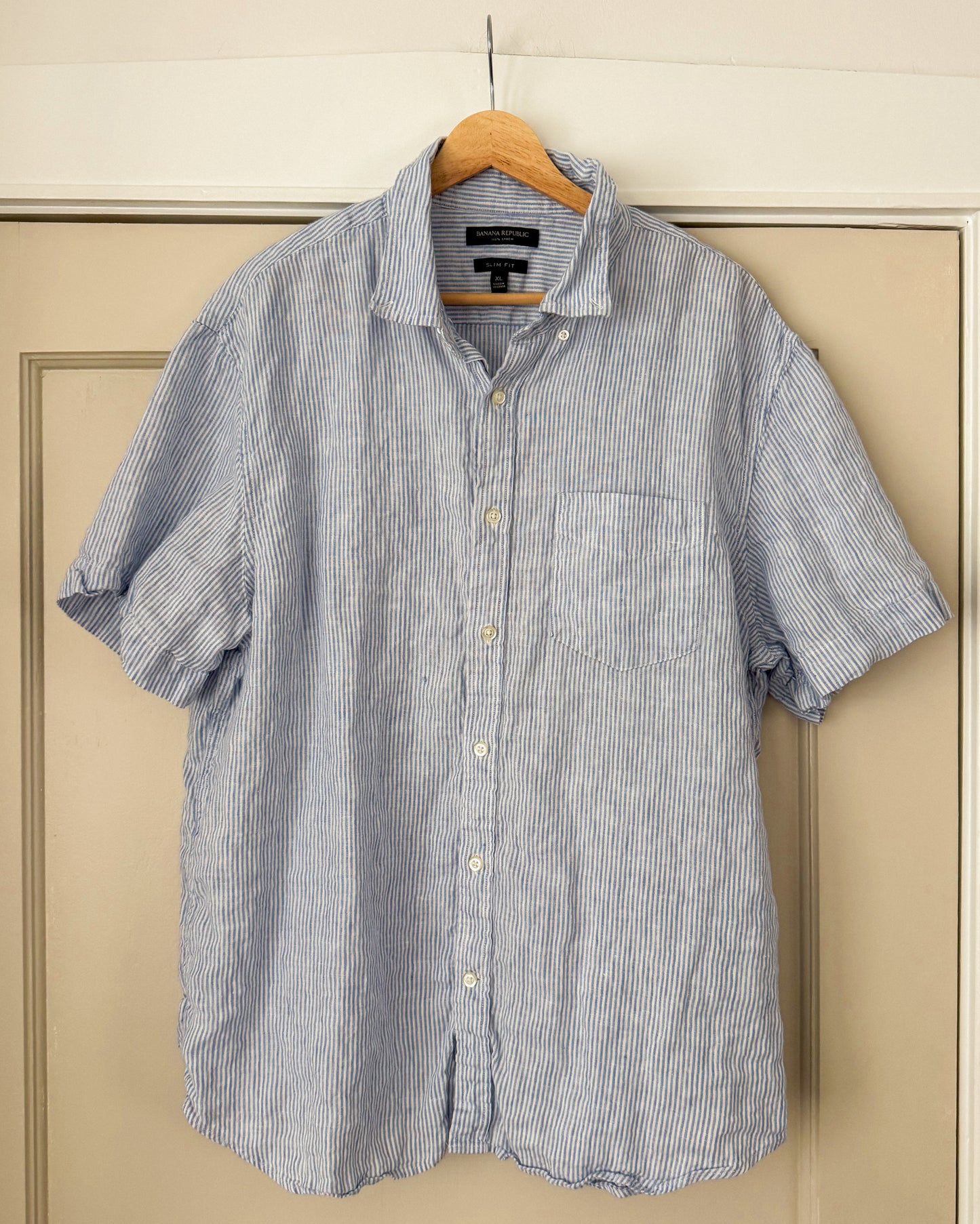 Linen Striped Button Up