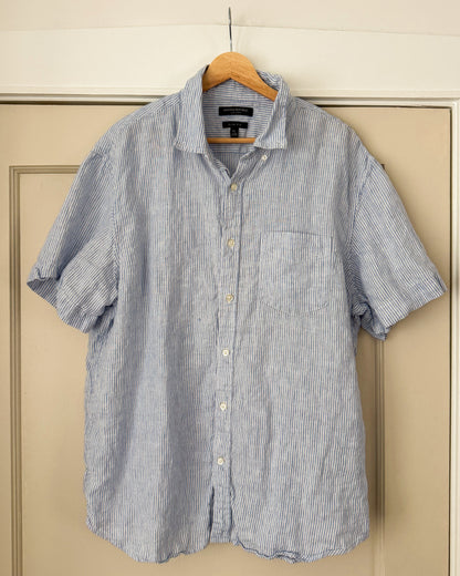 Linen Striped Button Up