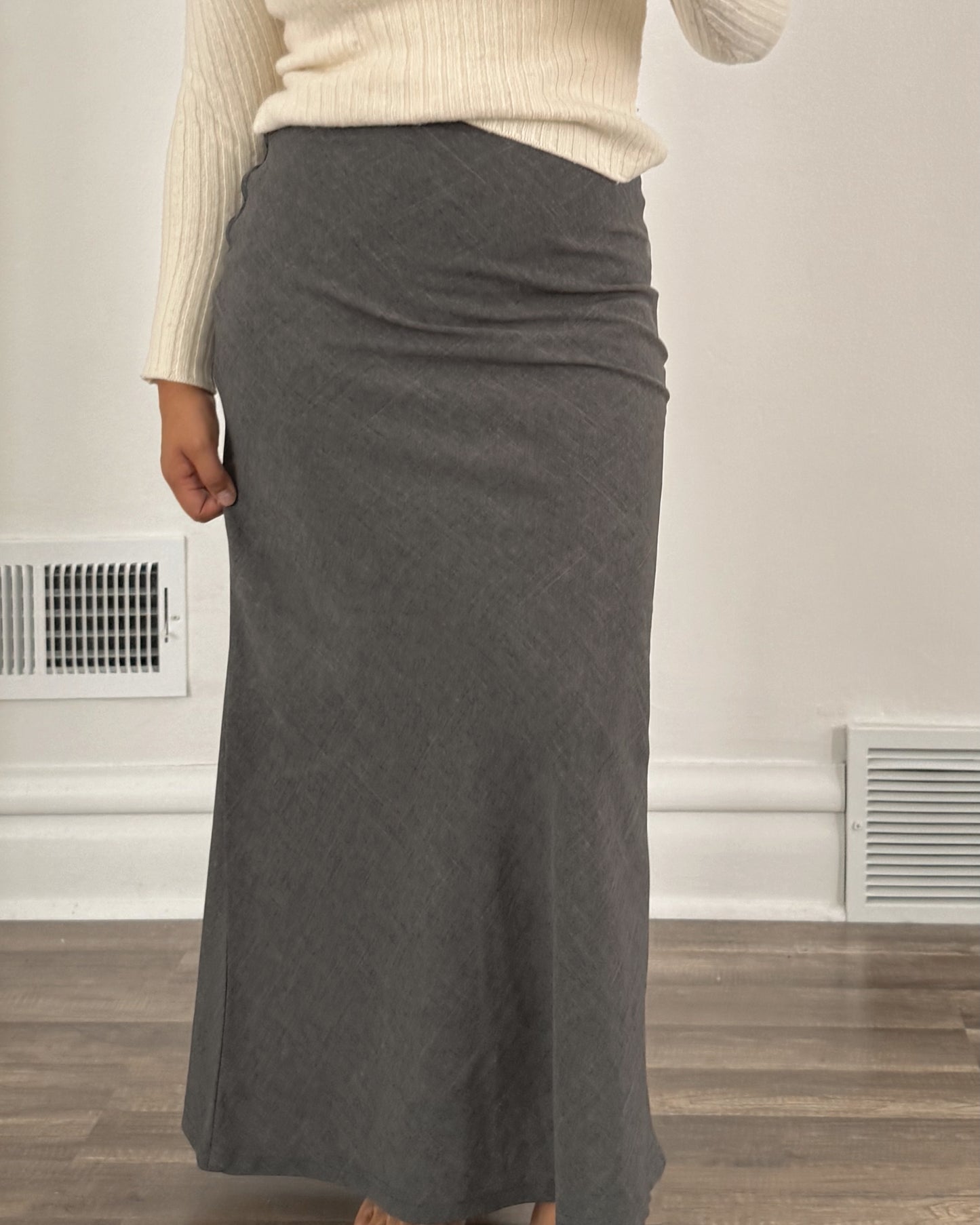 Gray Maxi Skirt