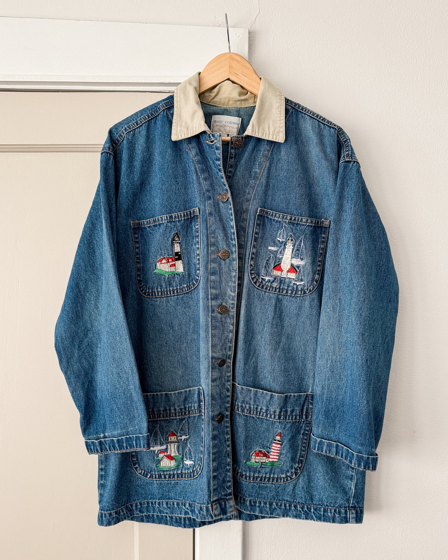 Lighthouse Embroidered Chore Coat
