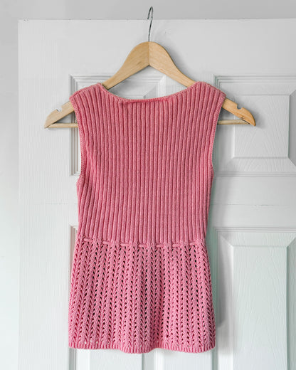Pink Knitted Tank Top